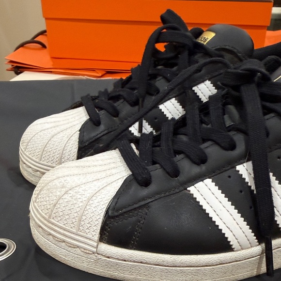 Adidas Superstar Black and White Shoes - Picture 4 of 7